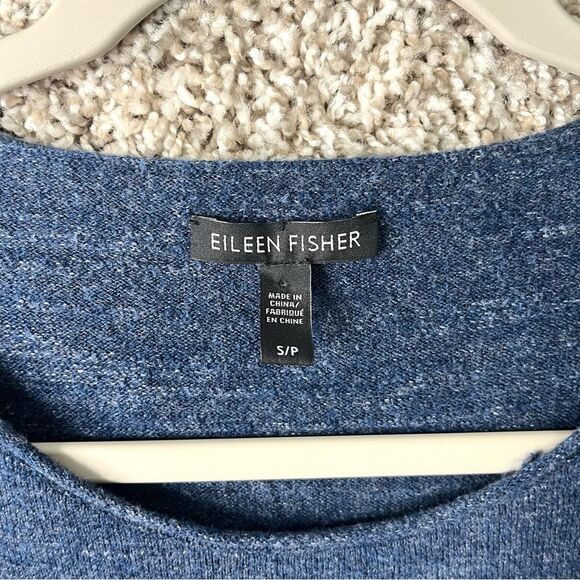 Eileen Fisher Sweater Women’s Small Blue Knit Relaxed Fit Crew Neck - Picture 2 of 5